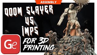 Doom Slayer vs Imps 3D Printing Figurines in Diorama  Assembly by Gambody [upl. by Aryan321]