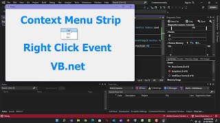 Context menu strip and right click event vbnet tutorial [upl. by Nairbo977]