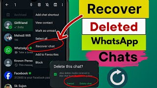 How to Recover Deleted WhatsApp Chat without Backup 2024 [upl. by Eelirak525]