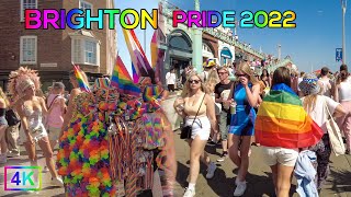 Buzzing Brighton Pride Festival 2022 🌈🍦 Walking Tour 4K [upl. by Krid]