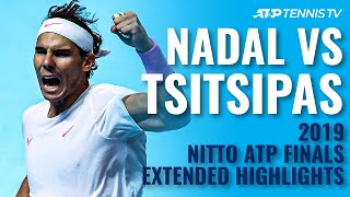 Rafael Nadal vs Stefanos Tsitsipas Extended Highlights  Nitto ATP Finals 2019 [upl. by Neiluj178]