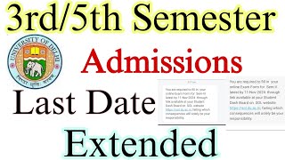 35 Semester Admission last date extended  SOL 3rd  5th Sem Exam form 202425 last date extended [upl. by Annaujat]