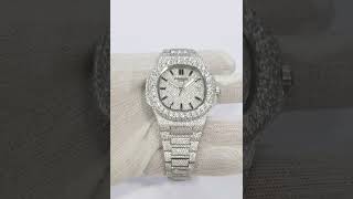 Iced Out Patek Philippe Nautilus Watch Rounded Octagonal 40mm  Dfine Jewelry Store [upl. by Acimad]