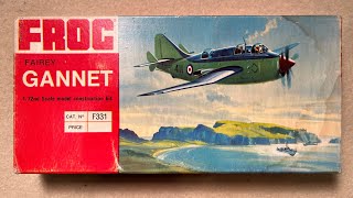 FROG 1968 Fairey Gannet Vintage Model Airplane Kit Review Unboxing [upl. by Negaet354]