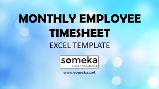 Excel Employee Timesheet Template  Timesheet Calculation in Excel [upl. by Wylie373]