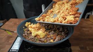 Flavortown Cookware Kitchen  Cornbread Stuffing Recipe [upl. by Valda628]