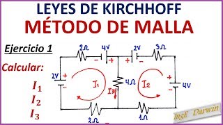 LEY DE KIRCHHOFF MALLAS  EJERCICIO 1 [upl. by Ahseram]