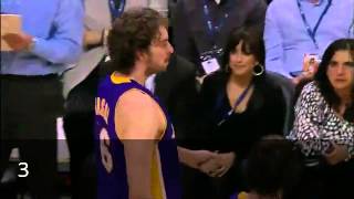 Pau Gasol Top 5 Dunks [upl. by Ateuqahs]