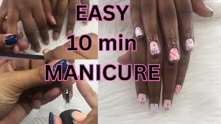 10MINUTE MANICURE KID FRIENDLY MANICURE EASY NAIL ART [upl. by Annaesor]