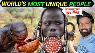 MOST UNIQUE PEOPLE ON EARTH “ MURSI TRIBE PEOPLE “ ETHIOPIA [upl. by Anilocin]