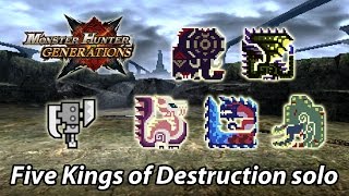 MHGen  The Five Kings of Destruction solo Striker Switch Axe  3233 [upl. by Ahsir]