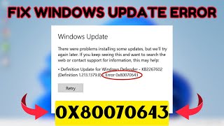 Fix Windows Update Error 0x80070643 in Windows 11 amp 10 [upl. by Joerg403]