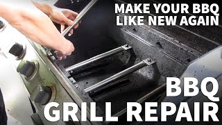 BBQ Grill Repair DIY Fix  Gas Grill Burner Replacement and Barbeque Grill Rebuild [upl. by Edgerton]