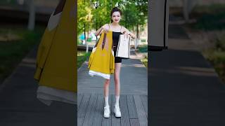 New yellow thermal jacket with feather jeans trendingfashion fashiontrends [upl. by Zaneski]