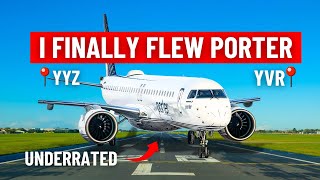 I Flew on Porters Embraer E2 from Toronto to Vancouver AMAZING [upl. by Aneeles]