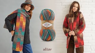 Alize Superlana Maxi Batik ile Pirinç Örgü Hırka [upl. by Telfore]