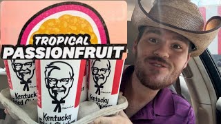 KFC Tropical Passionfruit Beverages Review  Lemonade Tea Starry Sweet Lightning and Mtn Dew [upl. by Francisca]