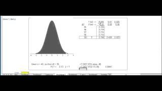 t distribution calcs with Excel and Statdisk [upl. by Pepita]