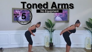 5 Min Toned Arms WORKOUT  No equipment [upl. by Tayler]