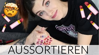 XXL LIPPENSTIFTSAMMLUNG AUSSORTIEREN  alle Swatches Verlosung [upl. by Alhak]