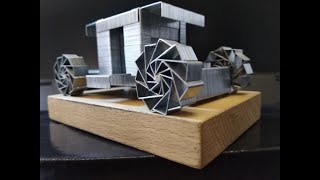 How to Build a Carriage Car from Staples Pin amp cotton swabs Without Glue l Box Cube Wheel Tuto Craft [upl. by Nosnibor160]