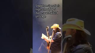 Stapleton signs fans high school diploma at Railbird chrisstapleton lexington kentucky 2024 [upl. by Skolnik]