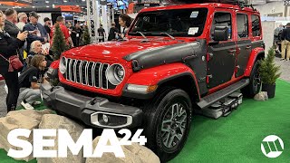 COOL NEW Jeep Wrangler and Gladiator Parts amp Accessories at SEMA 2024  DAY 1 [upl. by Zilvia]