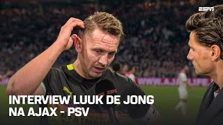 👏 Sportieve Luuk de Jong quotComplimenten aan Ajax die hebben fantastisch gespeeldquot  Interview [upl. by Petey]