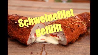 Schweinefilet gefüllt  mit Schinken Käse und Paprika [upl. by Enaasiali7]