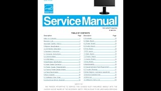 AOC LCD 22 Inch Computer Monitor Service Manual [upl. by Aniuqaoj]