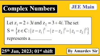Let z1 23i and z2  34i The set S  zϵCzz12zz22z1z22 represents a [upl. by Homere]