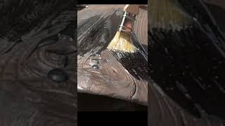 Creating wood burning outdoor tableWood Burning and Oiling [upl. by Quitt]