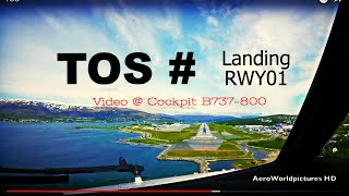 Landing  Tromsø  Langnes Airport TOSENTC Norway  Cockpit View  RWY01 [upl. by Iluj]