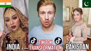 WOW TikTok TRANSFORMATIONS and BRIDAL LOOKS INDIA v PAKISTAN [upl. by Imailiv]