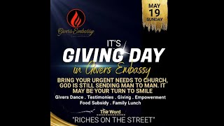 GIVERS EMBASSY GIVING DAY SUNDAY SERVICE  19TH MAY 2024 [upl. by Bettencourt]