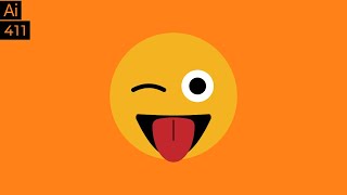 Create a Winking Emoji in Adobe Illustrator [upl. by Thomey]