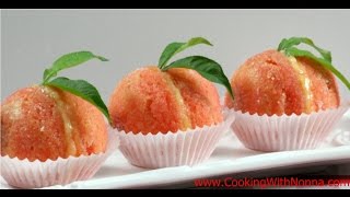 Italian Peach Cookies with Cream and Alkermes  Rossellas Cooking with Nonna [upl. by Ardnas]