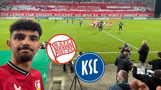 MEGA AUSWÄRTSSUPPORT VOM KSC 🔵⚪️ CHOREO🔥VOM OFC🔴⚪️  KICKERS OFFENBACH VS KARLSRUHE SC  STADIONVLOG [upl. by Durr]