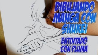 Dibujando Manga con Shukei 14 Entintado con Pluma [upl. by Arda196]