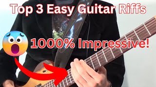 Top 3 Beginner Guitar Riffs  TABs [upl. by Gardal]