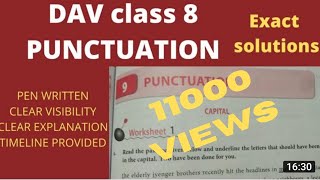 DAV class 8 English practice book chapter 9 Punctuation solution  Punctuation class 8 DAV [upl. by Nirret]