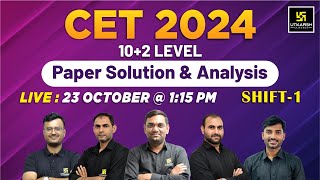 23 Oct Rajasthan Cet Paper Solution 2024  CET 102 Level Paper Solution  Utkarsh Classes [upl. by Llywellyn]