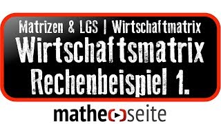 Wirtschaftsmatrizen RZE leichte Übung  M0503 [upl. by Deedee]