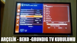 Arçelik Beko smart tv kanal arama kanal ekleme full kurulum [upl. by Mathew]