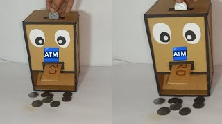 How to make a ATM machine from Cardboard 🤔😲  Cardboard ka gulak  cardboard craft  cardboard [upl. by Darom]