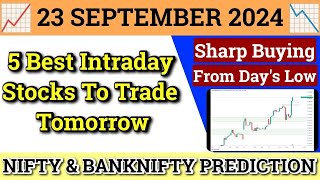 Daily Best Intraday Stocks  23 September 2024  Stocks to buy tomorrow  Detailed Analysis [upl. by Charity309]