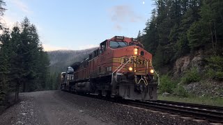 BNSF train with foreign power in Essex Montana [upl. by Nahtannhoj]