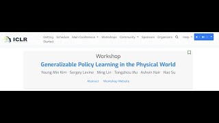 ICLR 2022 Workshop on Generalizable Policy Learning in the Physical World [upl. by Berglund472]