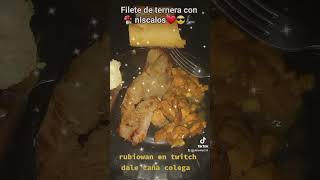 Filete de ternera con 🍄 niscalos😎rubiowan en twitch 🦾❤️😎 [upl. by Elfont]