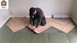 How to Install Herringbone Laminate Flooring  Sideways [upl. by Roht]